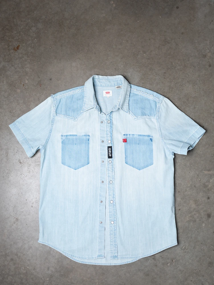 levi's short sleeve barstow denim shirt