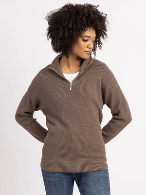 mauren 1/4 zip mock neck sweater