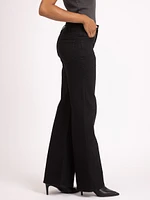 high rise wide leg flare jean black