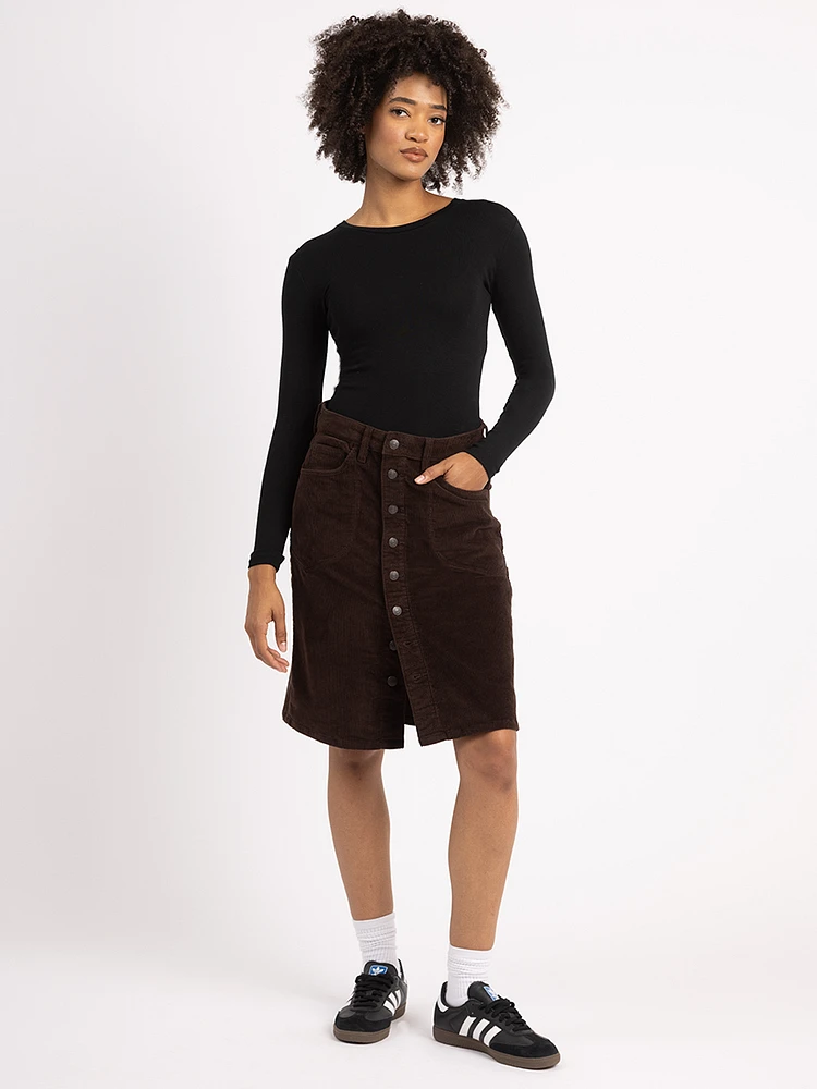 corduroy midi skirt