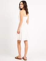 vivienne eyelet strappy twist front tiered short dress