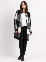 idealla plaid open cardigan