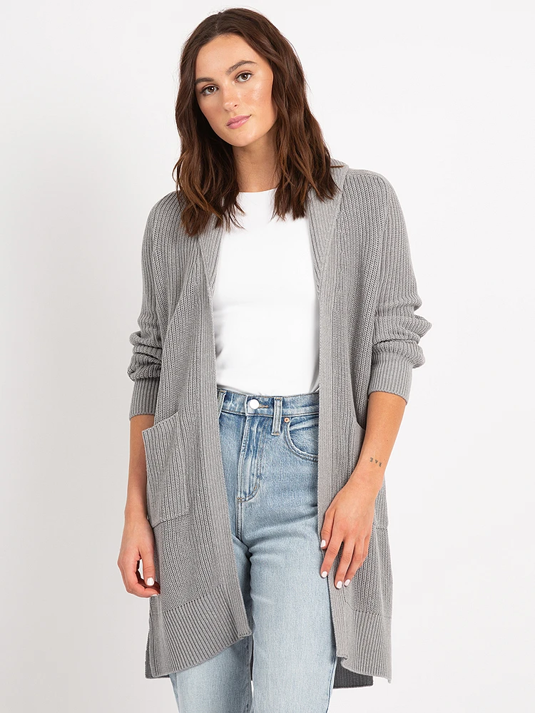 theresa shawl collar open cardigan