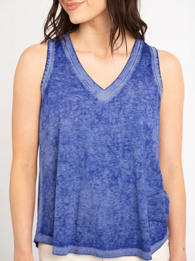 kalinda vneck burn out tank top