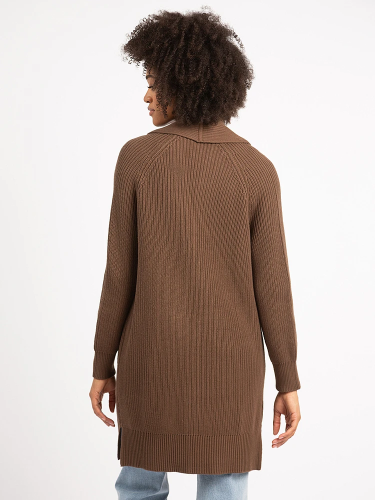 theresa shawl collar open cardigan