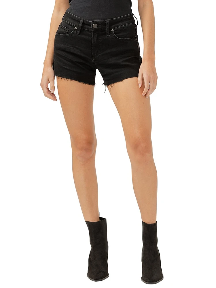 Boyfriend Mid Rise Luxe Stretch Shorts