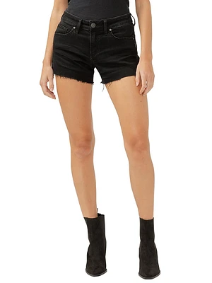 Boyfriend Mid Rise Luxe Stretch Shorts
