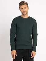 austin waffle stitch crewneck