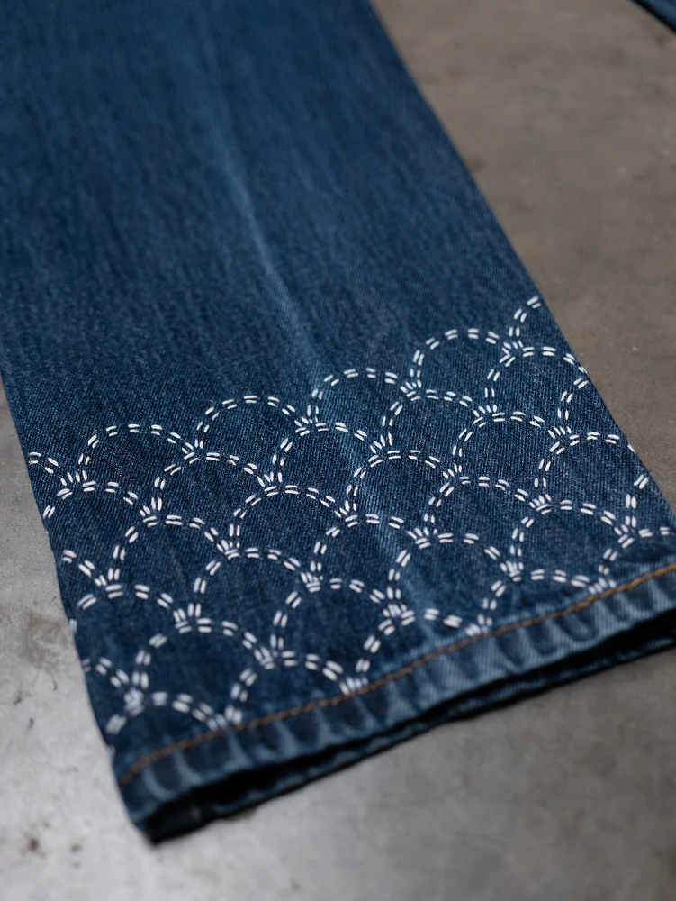 levi's 505 jean with sashiko