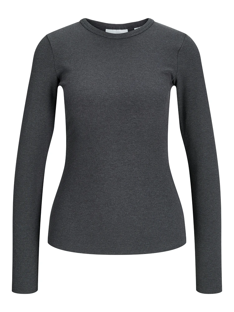 freya crewneck ribbed long sleeve top