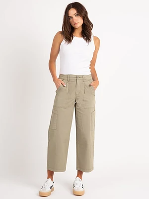 buffy high rise utility crop olive