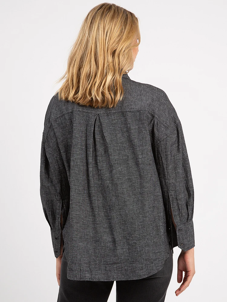 emma long sleeve button front shirt