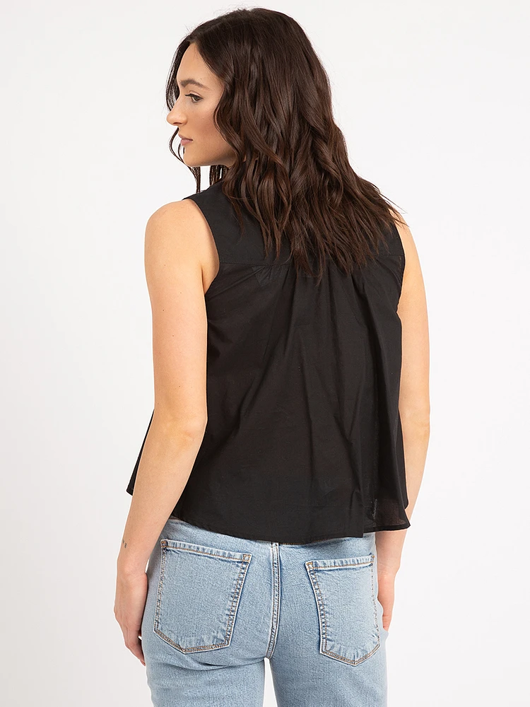 shaina sleeveless pintuck blouse