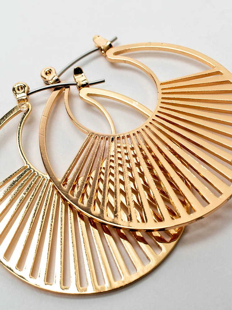 gold spoke hoop earring