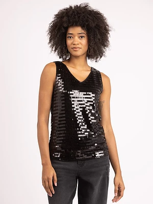 ziya double v neck sequins tank