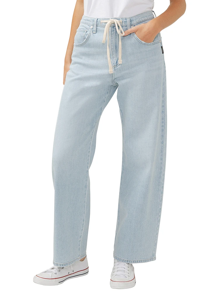 Be Easy Straight Leg Drawstring Jeans