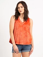 kalinda vneck burn out tank top