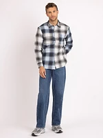 colourblock plaid overshirt