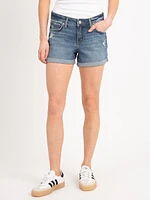 suki cuffed mid rise jean shorts