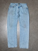 levi's 501 jean with repairs and sashiko