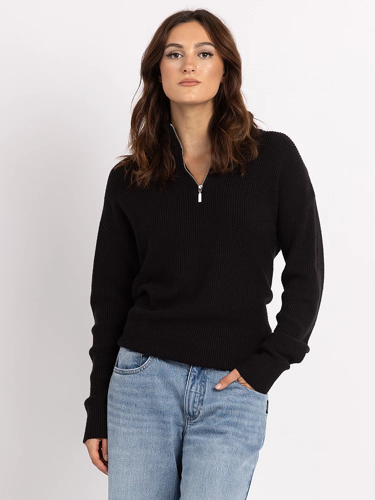 mauren 1/4 zip mock neck sweater