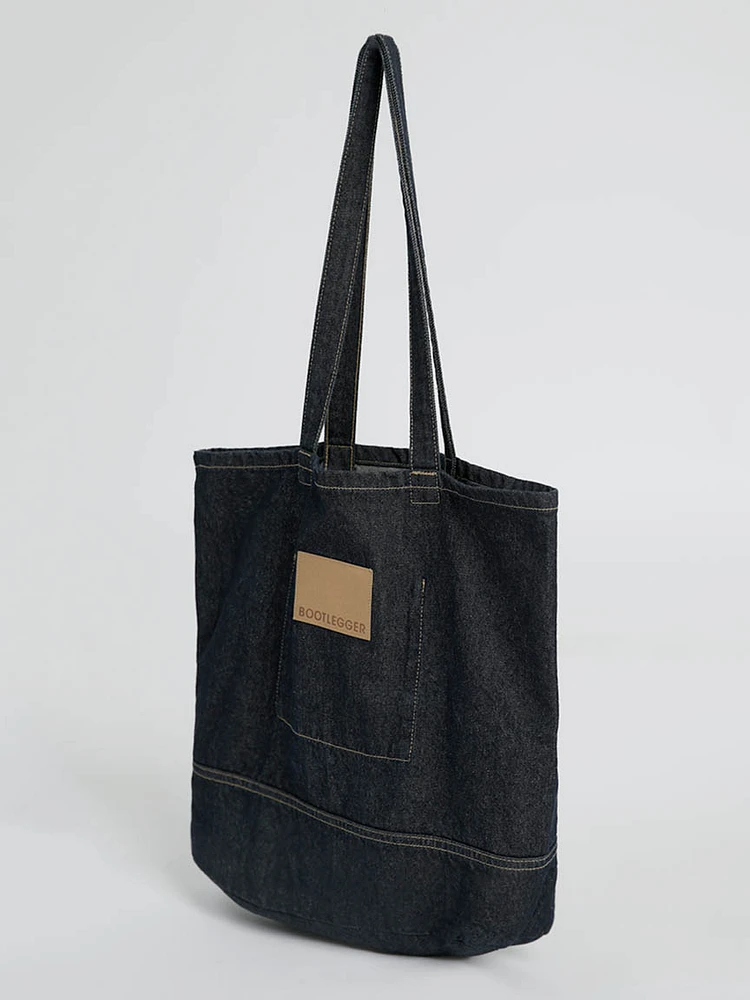 essential denim tote bag