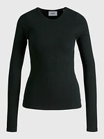 freya crewneck ribbed long sleeve top