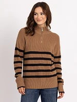 mauren 1/4 zip mock neck sweater