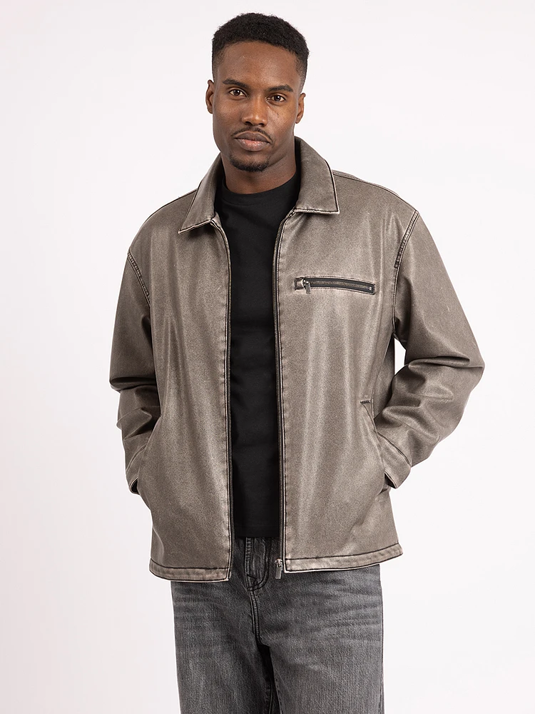 jason washed faux leather jacket