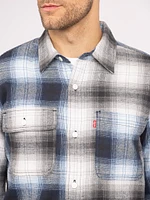 colourblock plaid overshirt