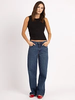 faye wide leg jean dark authentic