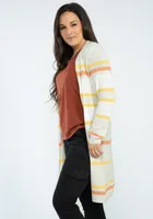 mitzy open front striped cardigan