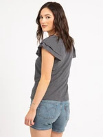 rae double flutter sleeve tee