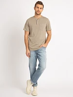 murray washed henley t with pocket