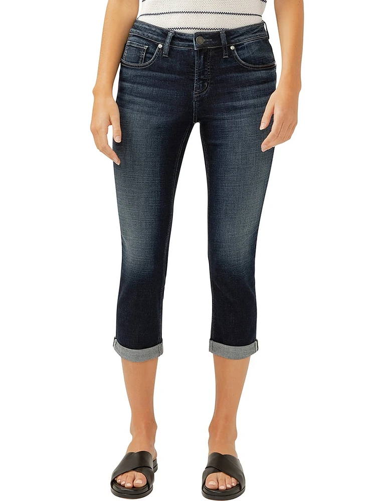 Elyse Mid Rise Luxe Stretch Capri