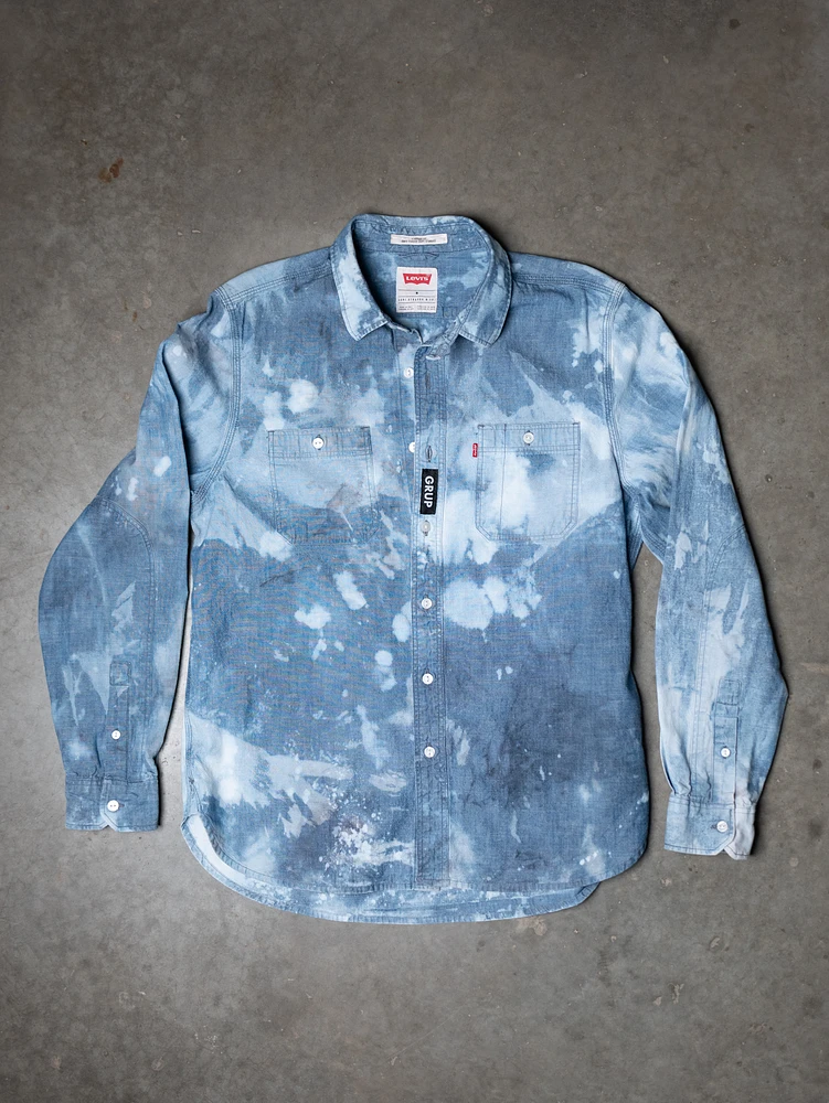 levi's bleached button up shirt circa 2000s