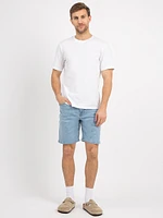 light wash denim short