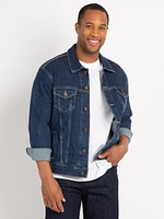 luke dark authentic denim trucker jacket