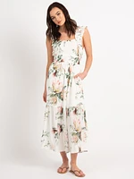 gretchen tiered ruffled strap maxi