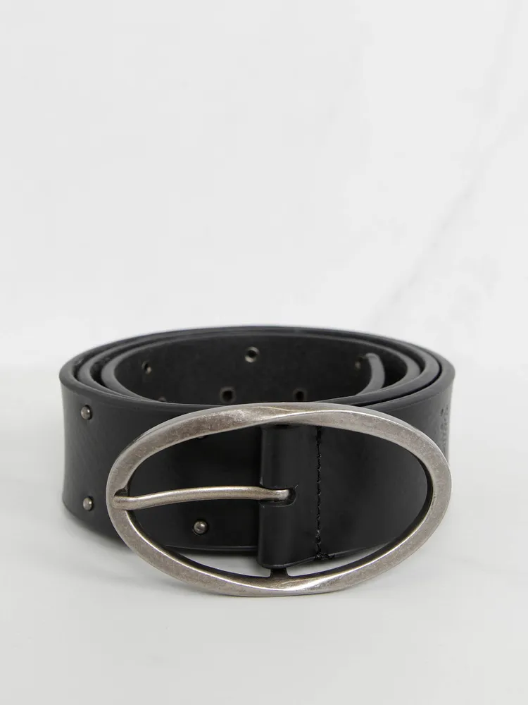 women's leather belt with studs