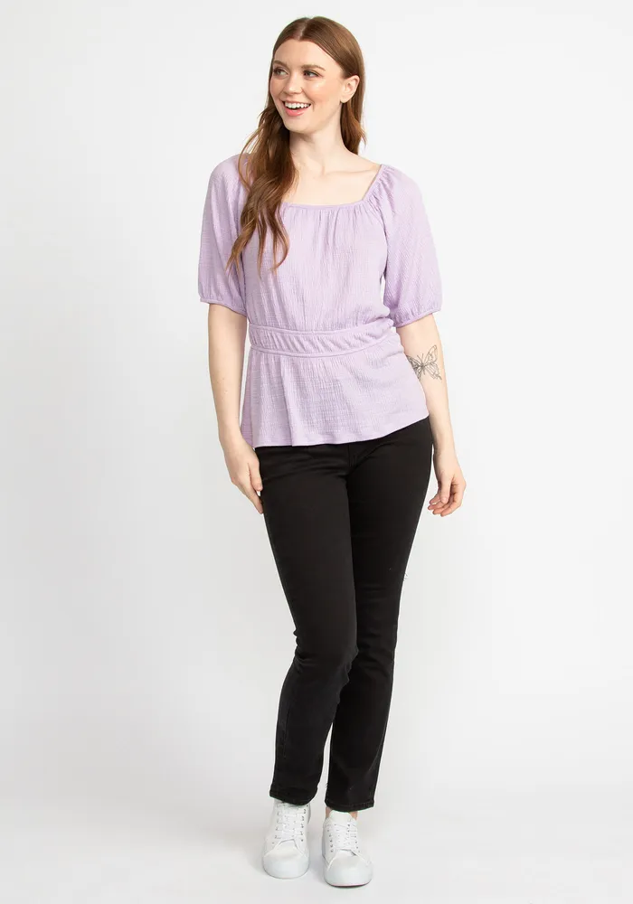 knox square neck short sleeve top