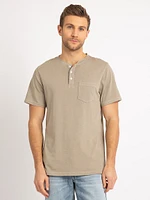 murray washed henley t with pocket