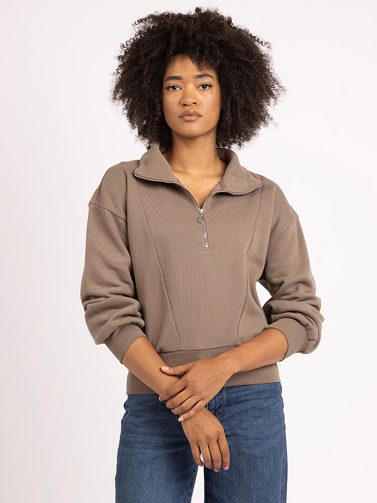 tatum 1/4 zip mock neck sweatshirt