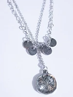 rose coin double layer necklace