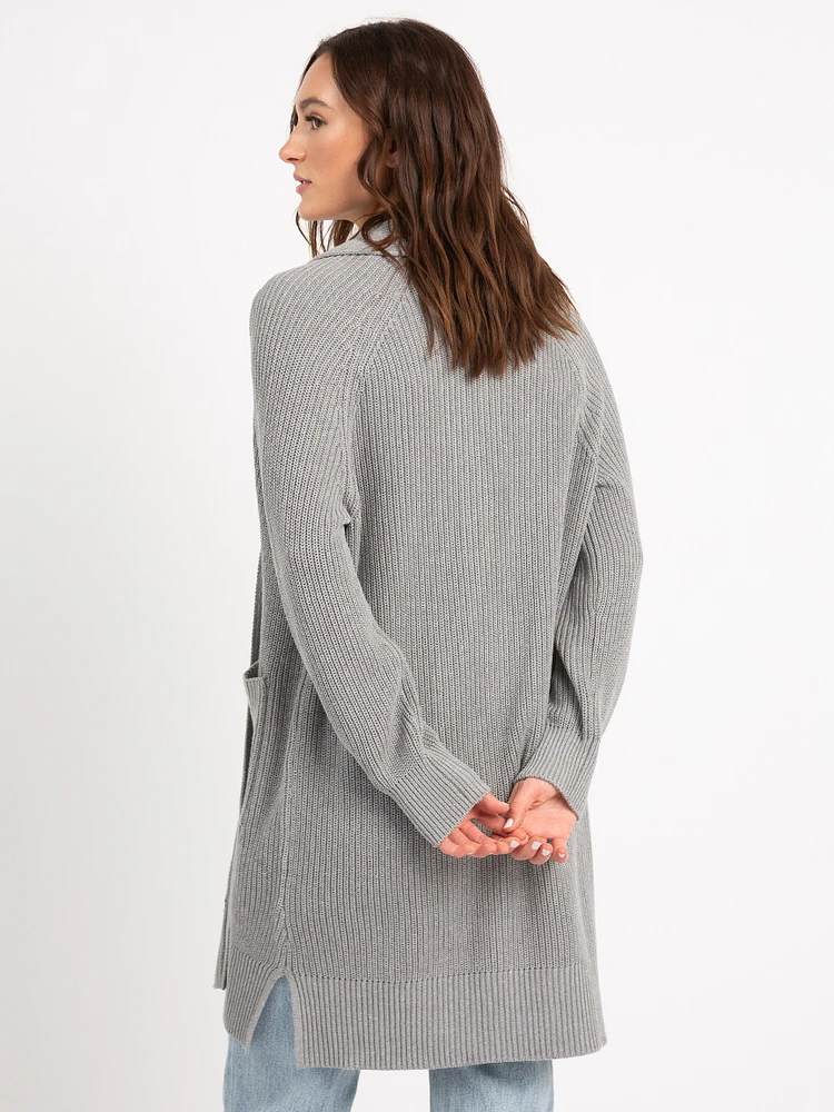 theresa shawl collar open cardigan