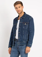 luke dark authentic denim trucker jacket