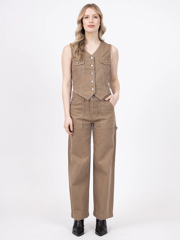 mattie twill vest hazelwood