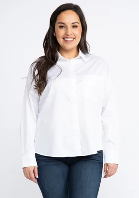 laney button front collared shirt