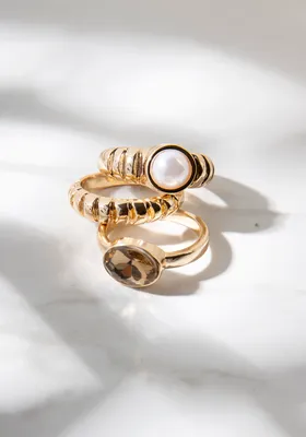 3 pack of gold stacking rings