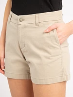 high rise chino midi short